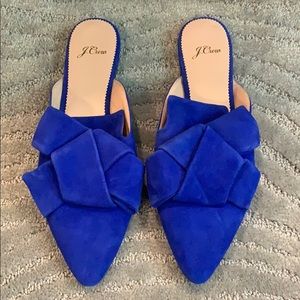 Gorgeous cobalt blue J Crew suede mules